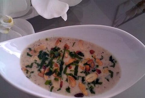 Грибной суп с миндалем
