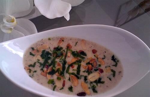 Грибной суп с миндалем